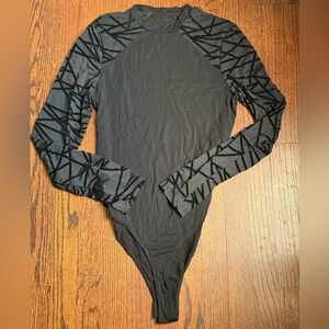 SHEIN Black Long Sleeve Bodysuit